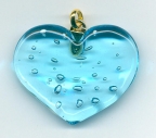 Aqua Large Heart with "Bubbles"